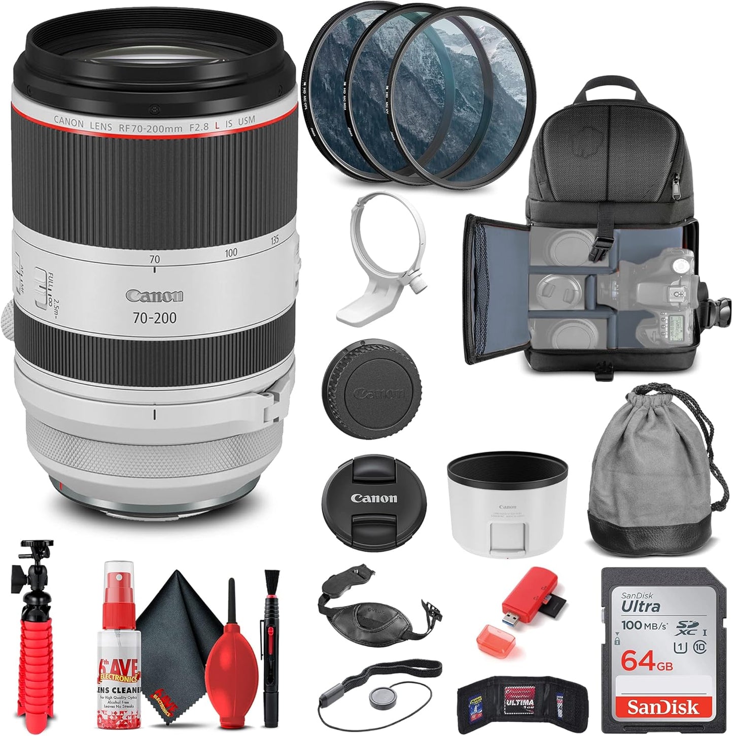 Canon RF 70-200mm f/2.8L IS USM Lens with Essential Accessories