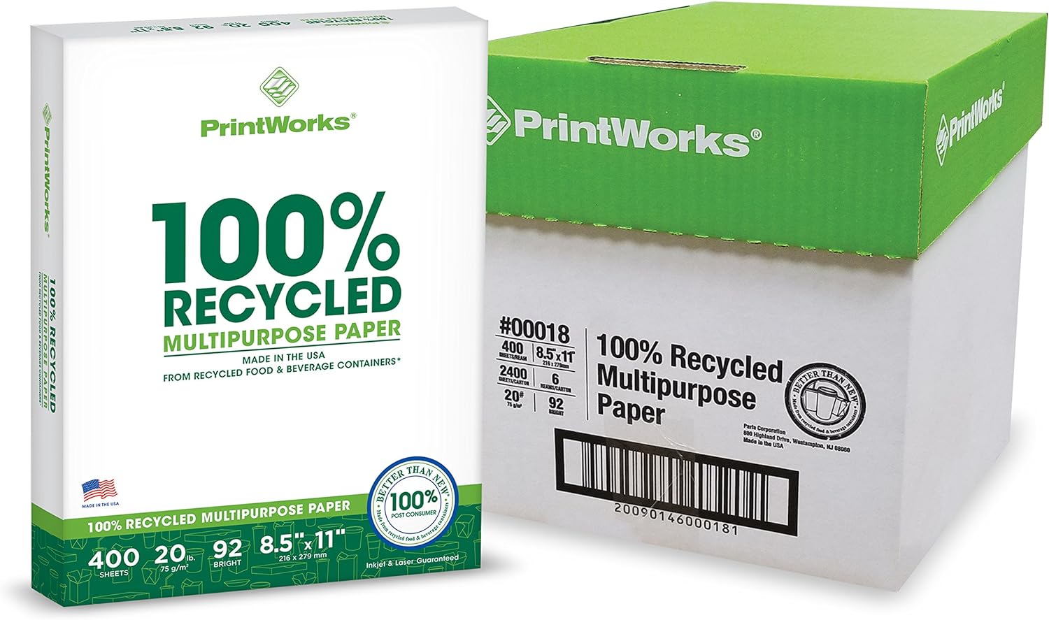 PrintWorks 100% Recycled Printer Paper for Eco-Friendly Printing