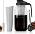 64oz Glass Cold Brew Maker - Stainless Steel Filter - Iced Coffee, Tea
