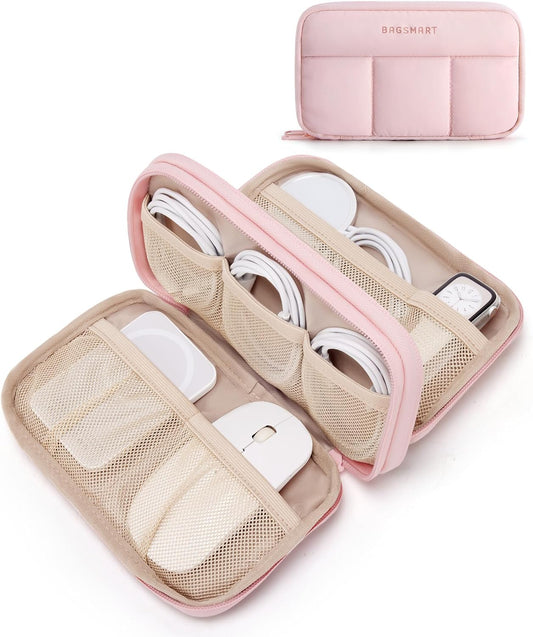 BAGSMART Pink Cable Organizer Case