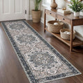 KOZYFLY 2x8 ft Boho Runner Rug - Washable Hallway Carpet