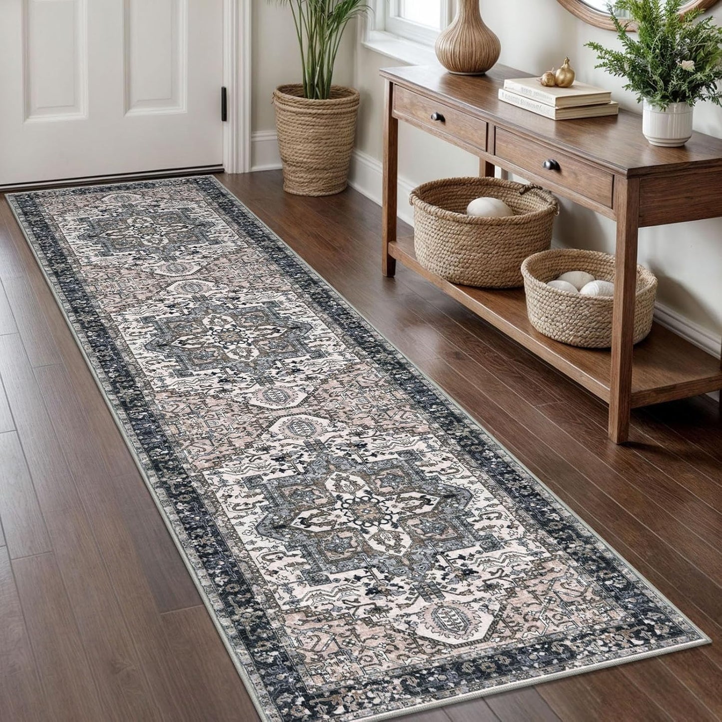 KOZYFLY Runners for Hallways 2x8 Ft Washable Kitchen Rug