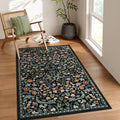 Moynesa Floral Machine Washable 3x5 Rug - Botanical Soft Entryway