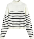Cropped Turtleneck Sweater Lantern Sleeve Ribbed Knit - Cozy Update
