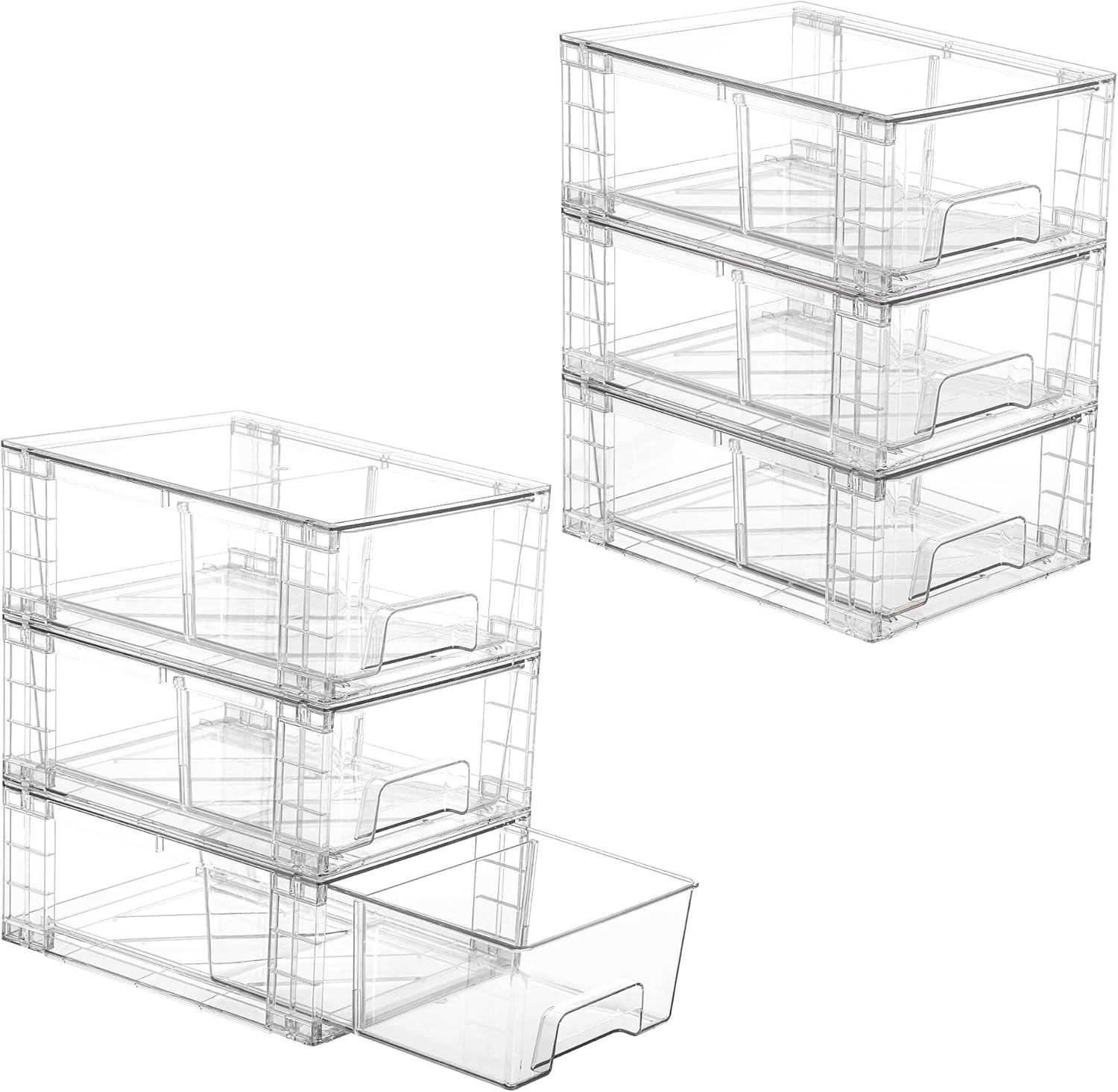 Vtopmart 6 Pack Stackable Storage Drawers for Home Organization