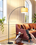 EDISHINE 78.3 Modern Arc Floor Lamp with Remote - Stepless Dimmable