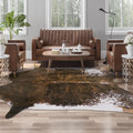 8x10 Faux Cowhide Area Rug - Saddle Brown Western Accent