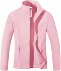 MAGCOMSEN Women's Fleece Jacket Zip Up Coat - Warm Lightweight Layer