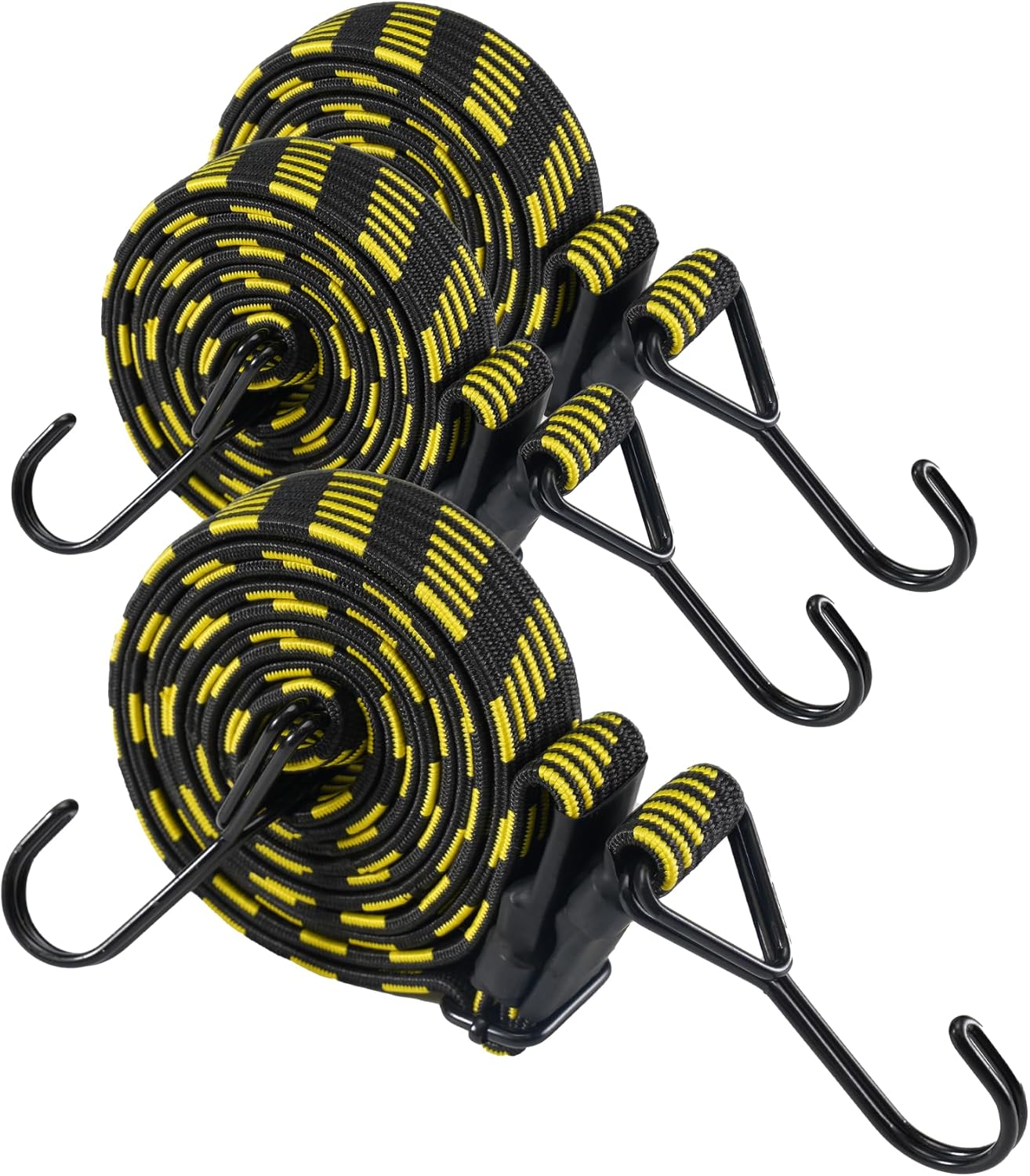 6 Pcs Heavy Duty Bungee Cords - 200 Lbs Strength, Easy Adjust, LuckyStraps