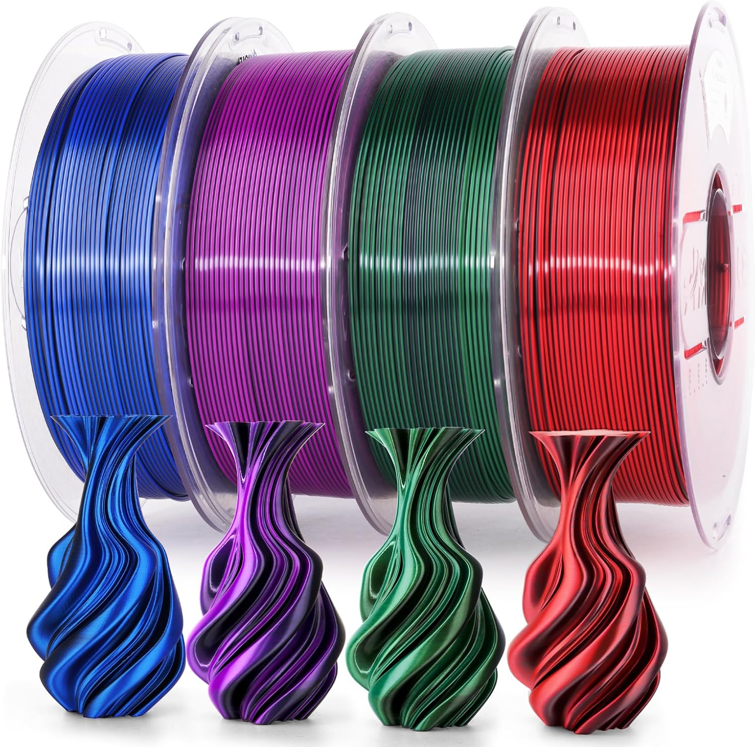 AMOLEN Silk PLA 3D Printer Filament Bundle for Stunning Prints