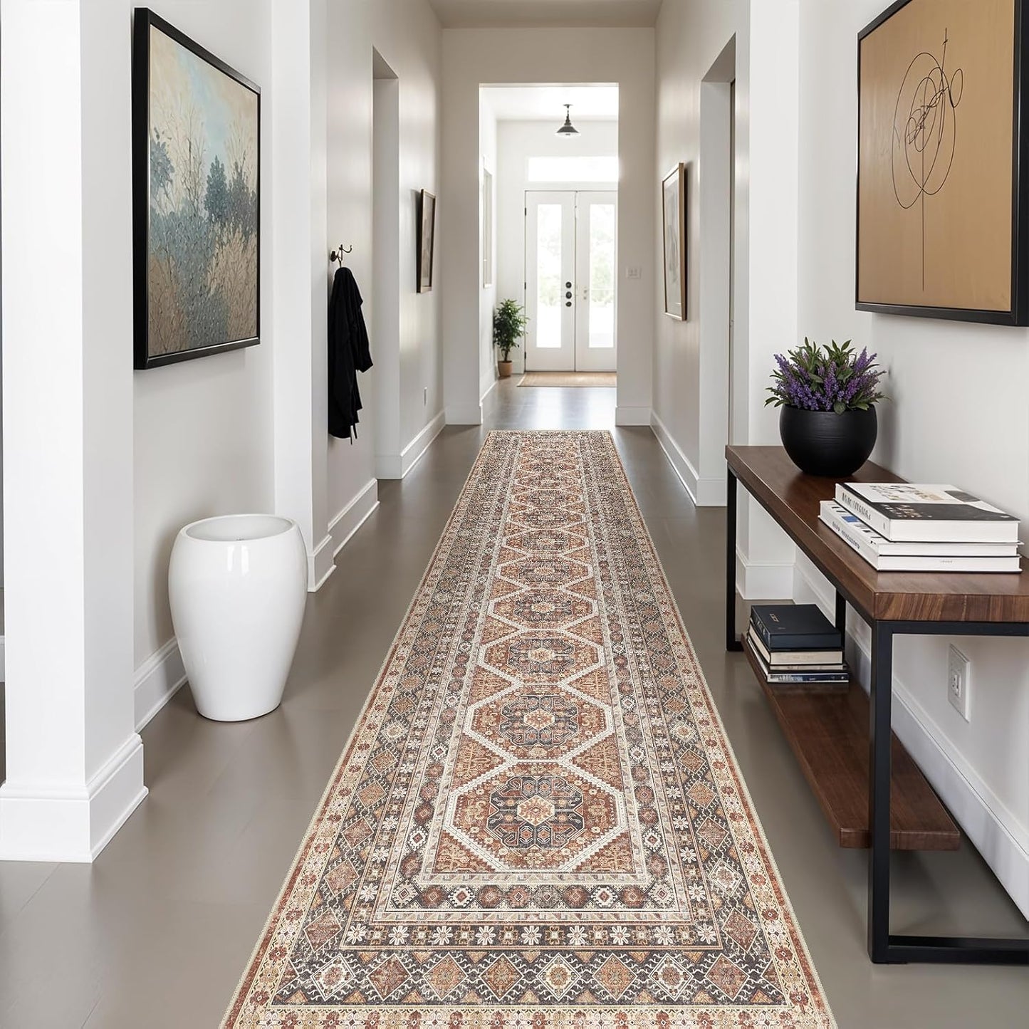 3x14 Runner Rug Kitchen Washable with Non Slip Backing Design