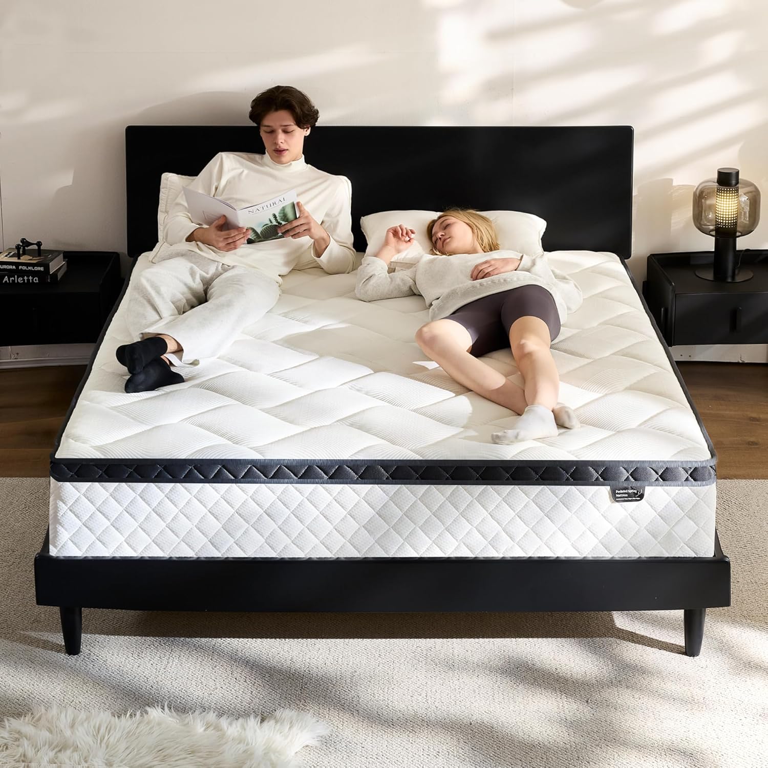 Queen Mattress in a Box, 14 Inch Hybrid Mattress for Comfort