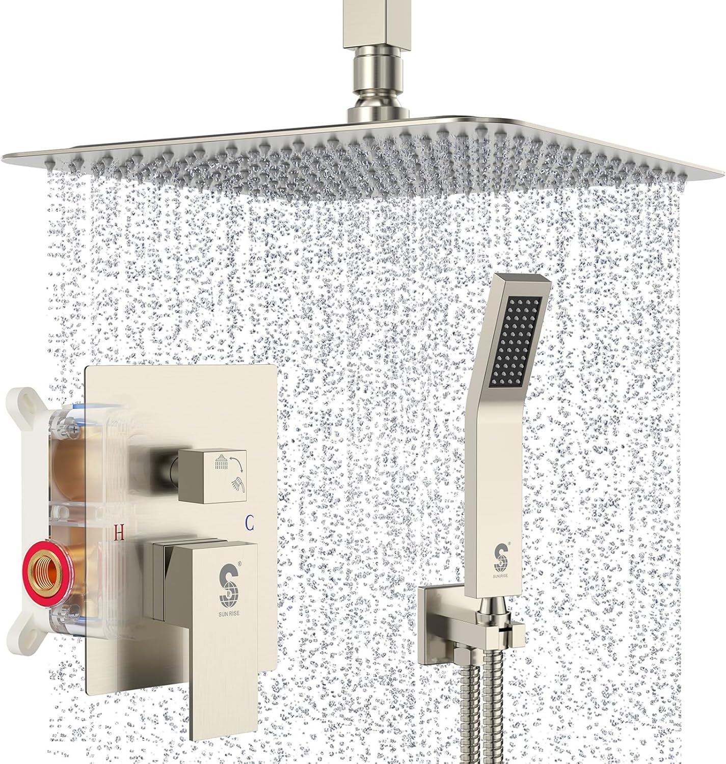 Luxury Rain Mixer Shower Combo Set with 10 Inch Shower Head