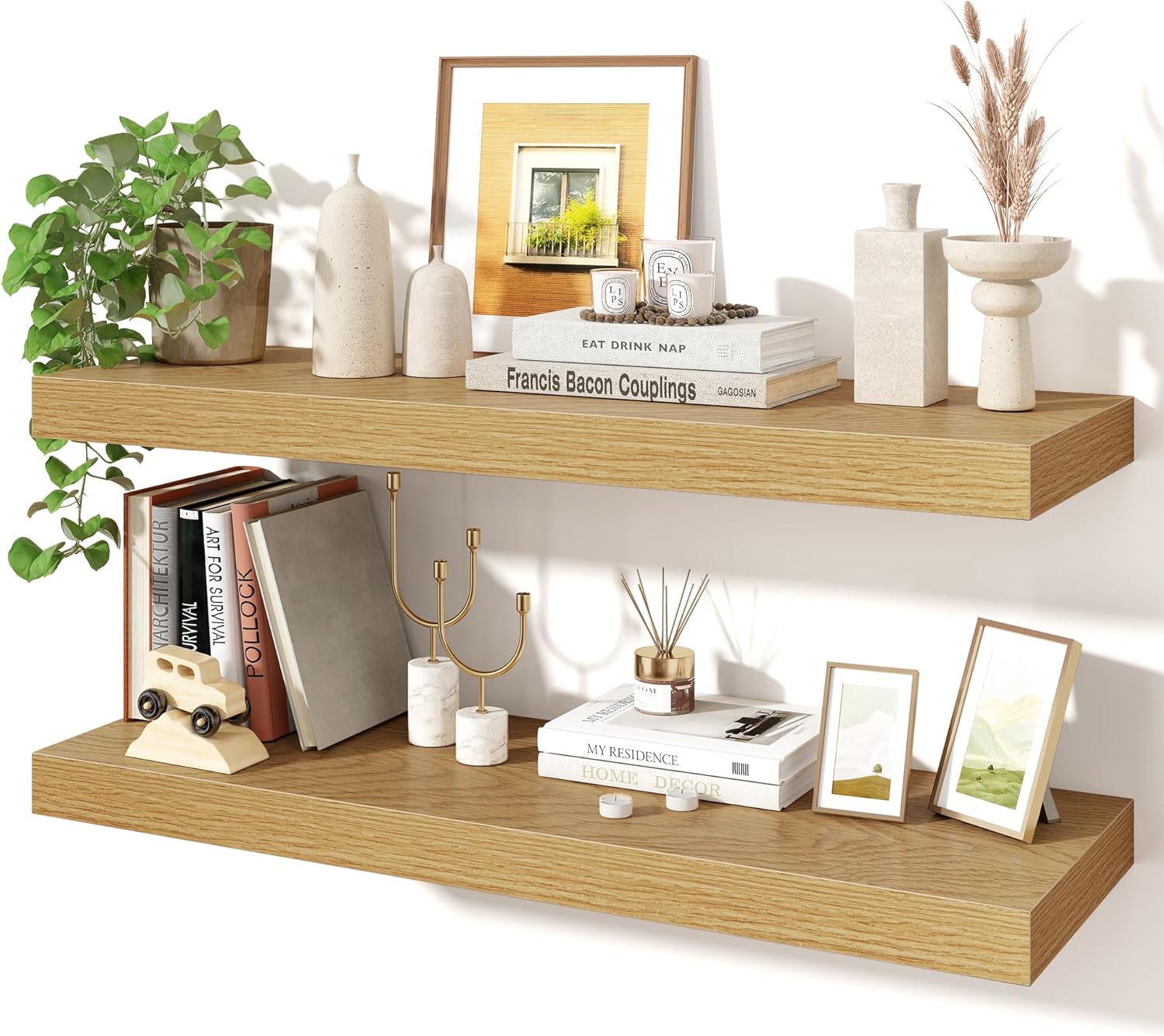 Axeman 32Inch Floating Shelves for Wall - Rustic Wood Design