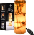 UMAID Handcrafted Onyx Marble Table Lamp - Warm Amber Glow