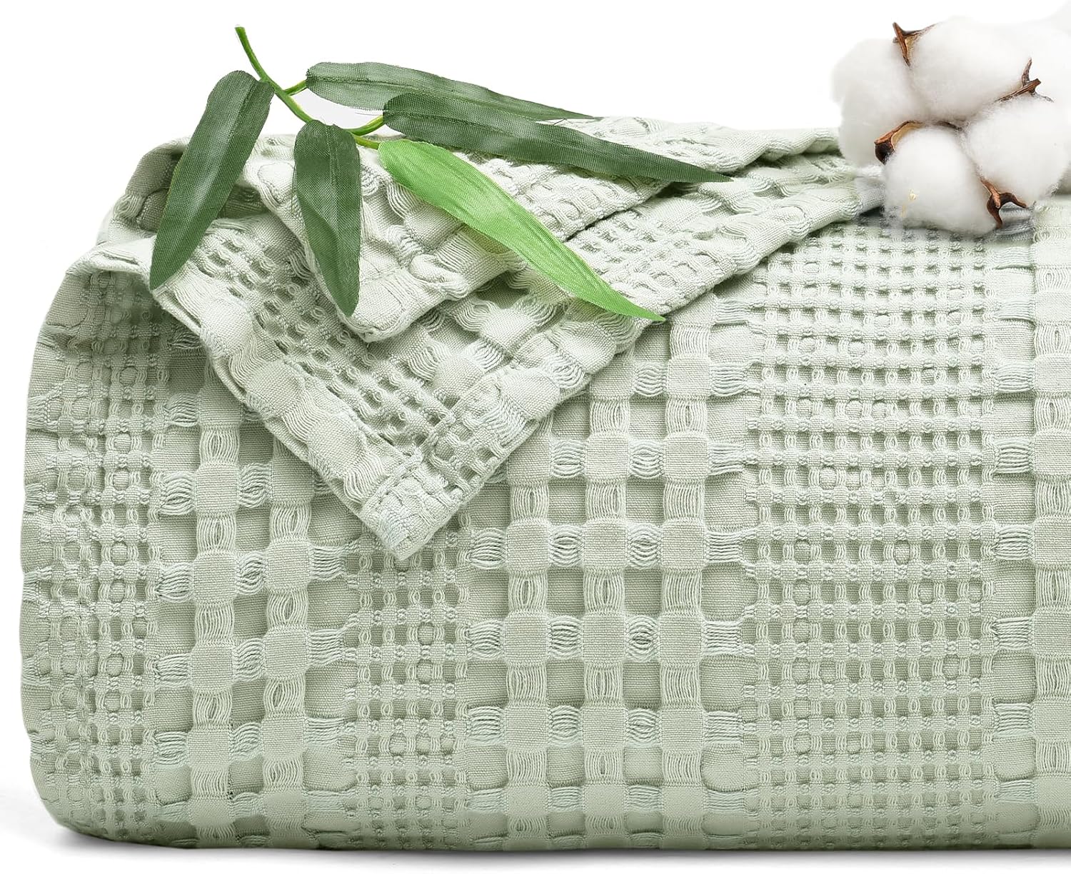 PHF Cooling Waffle Blanket King Size for Hot Sleepers, Mint