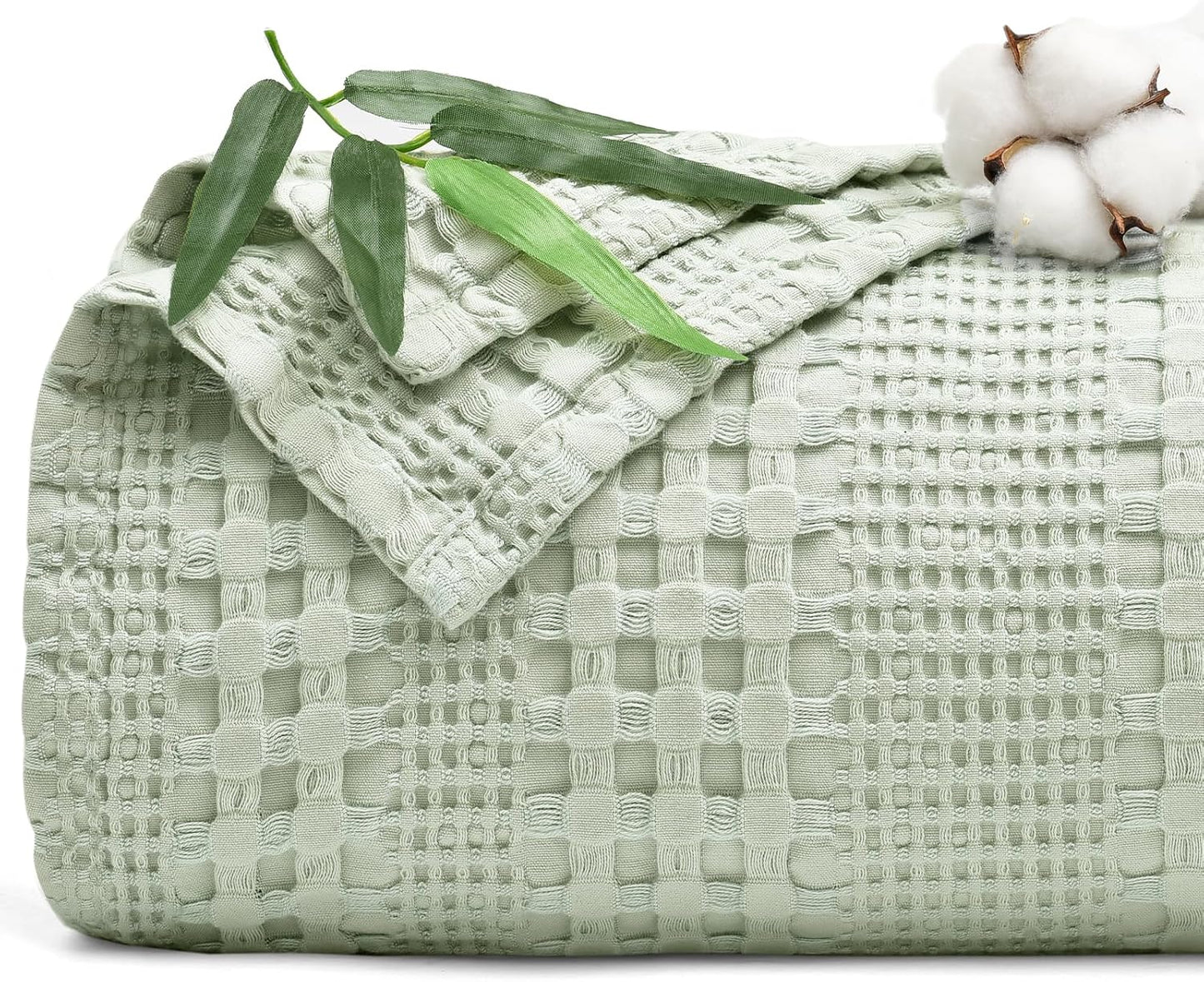 PHF Cooling Waffle Blanket Twin Size for Hot Sleepers, Mint