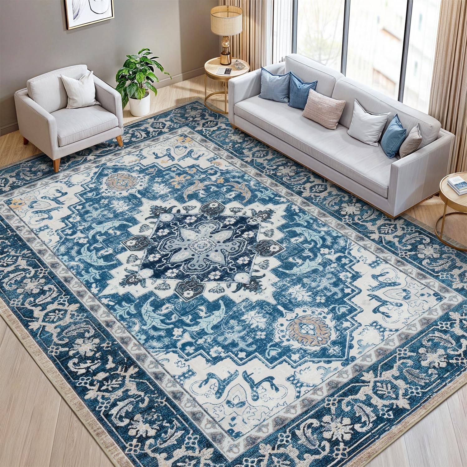 Lofus 8x10 Area Rugs Soft Non-Slip Vintage Boho Carpet