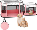 Portable Cat Playpen 8-Rod Reinforced Foldable Play Pen - Stable