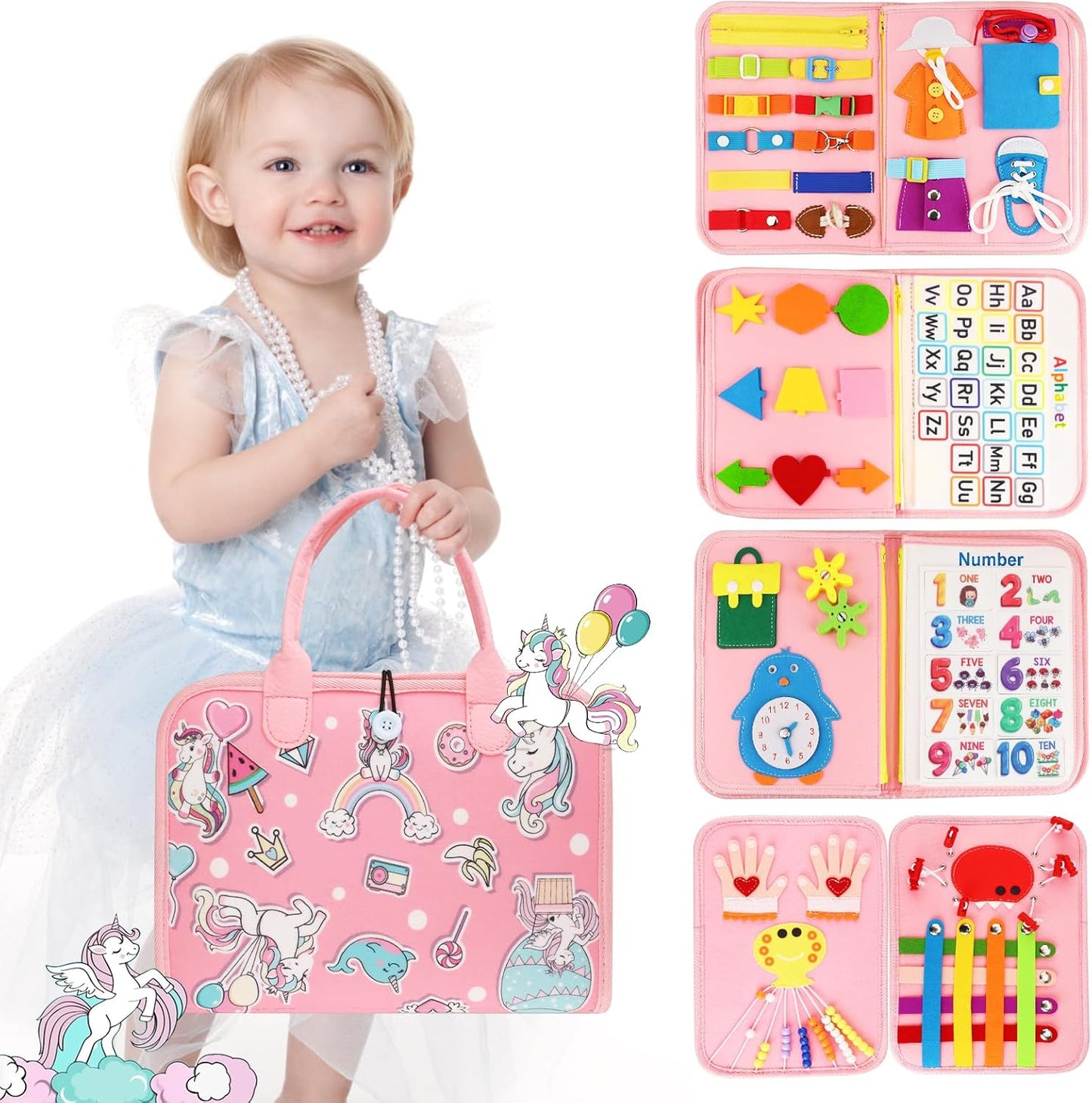 Montessori Toddler Busy Board - Develops Fine Motor Skills