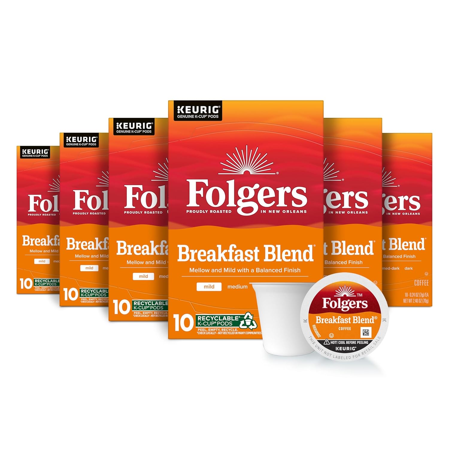 Folgers Breakfast Blend Coffee K-Cup Pods for Keurig Machines