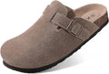 KIDMI Women's Genuine Suede Clogs Cork Footbed Sandals (Style 1SVP)