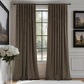 Brown Velvet Curtains 84 in Long - Thermal Blackout Luxury Drapes