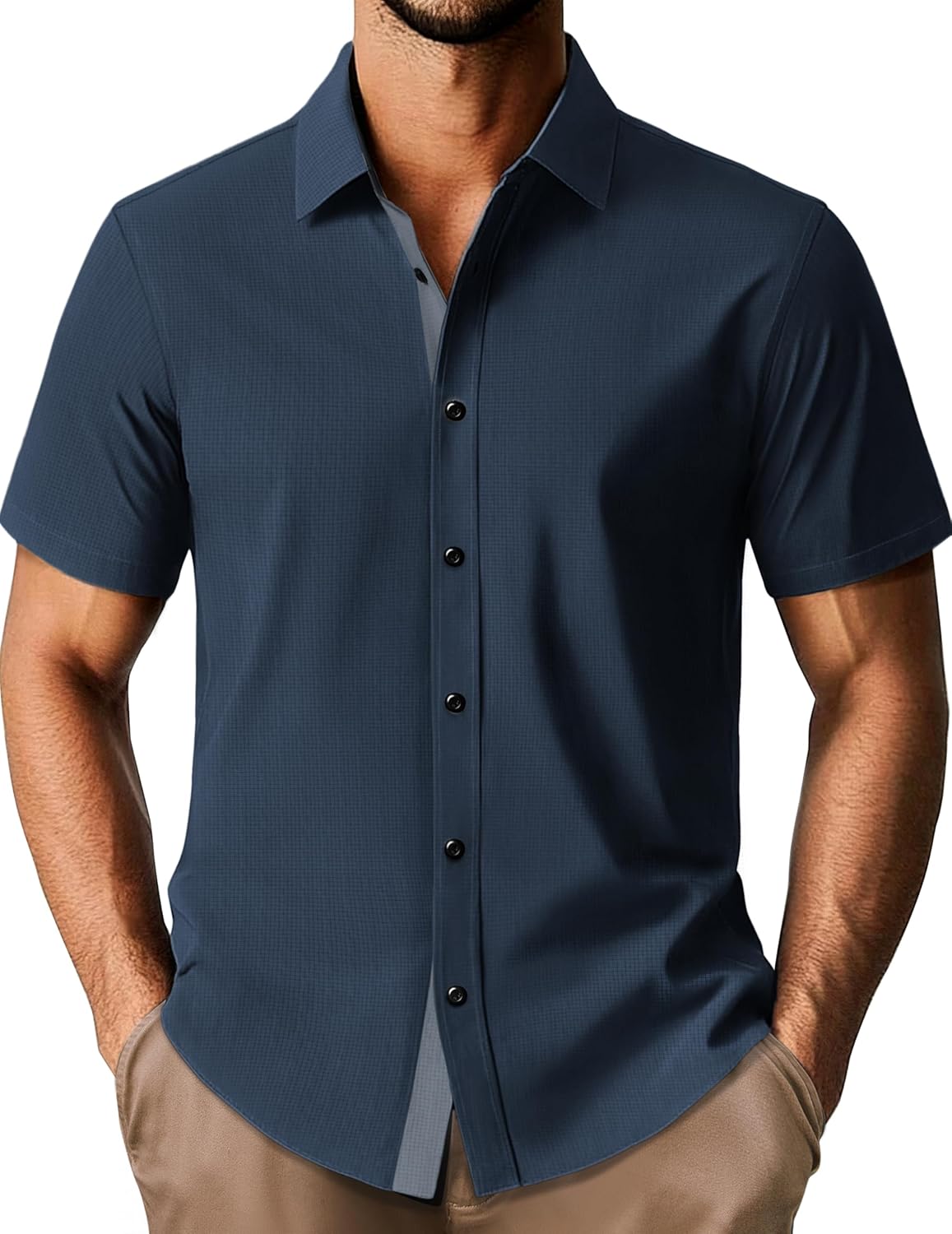 Stylish Wrinkle-Free Short Sleeve Button Down Shirts for Men