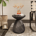 Outdoor Side Table Faux Wood Stump End Table - Durable Patio Accent