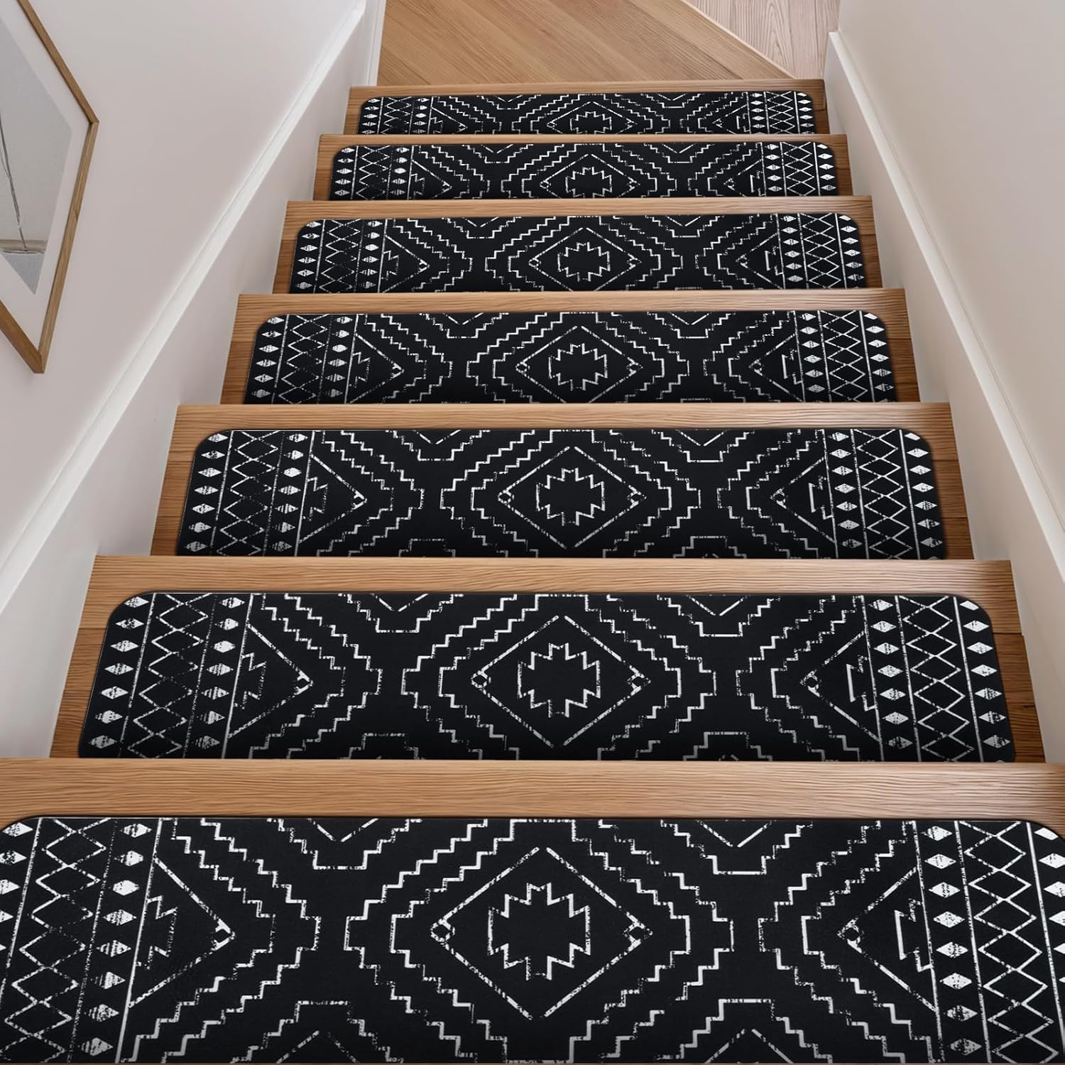 Non-Slip Stair Treads for Wooden Steps - 15PCS Washable Mats