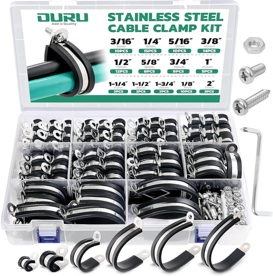 Secure Your Wires with 280PCS Stainless Steel Cable Clamps Kit by OURU