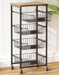 5-Tier Utility Kitchen Organizer Rolling Cart for Fruits and Veggies