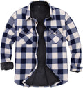 Men's Warm Sherpa Lined Fleece Plaid Flannel Shirt Jacket - Cozy Coats