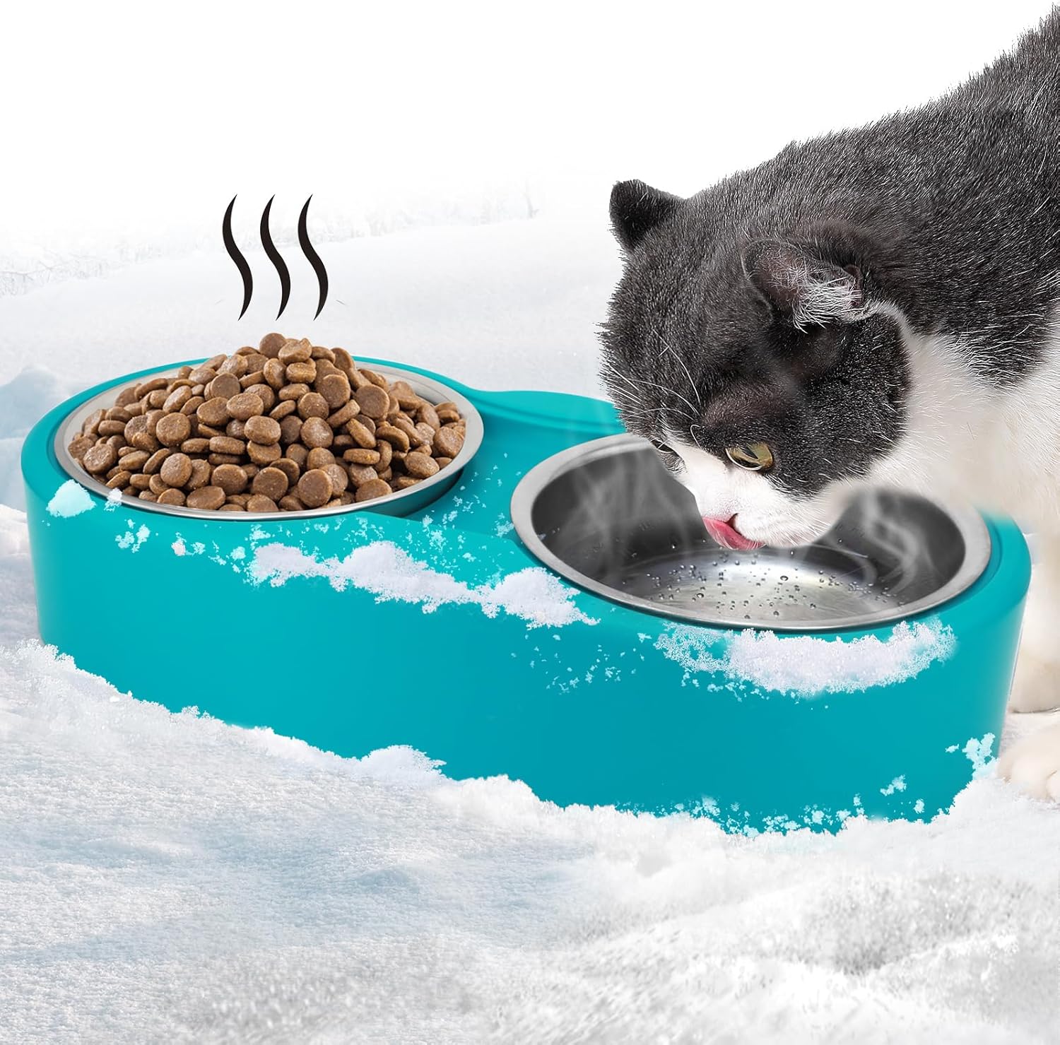 Heated Outdoor Pet Bowls - Non Freezing Water & Food Solution