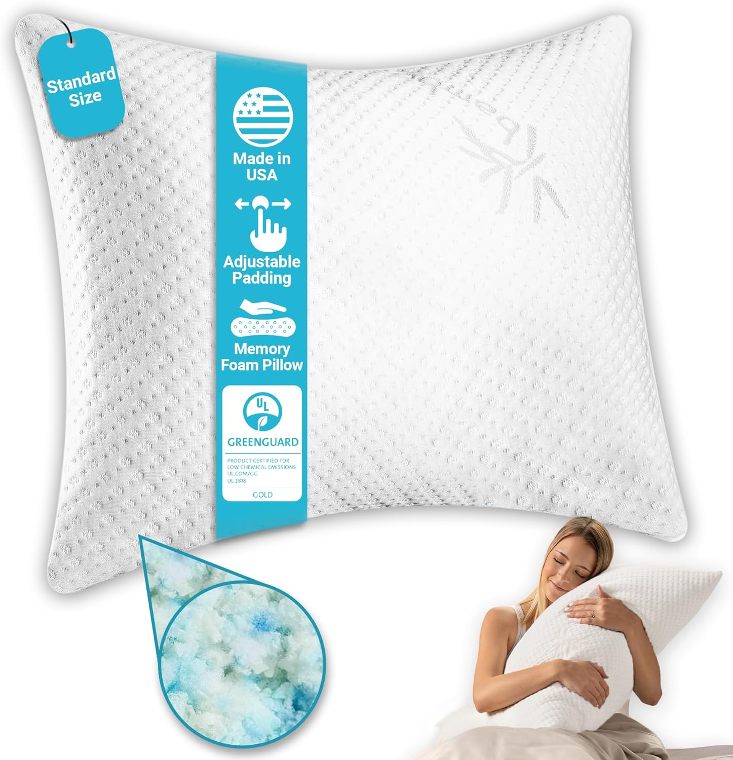 Xtreme Comforts Adjustable Memory Foam Pillow for All Sleepers
