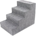 Dog Stairs Foam Steps for Small Dogs & Cats - 4-Step 18in Ash Gray