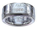 MORGAN Silver Dollar U.S. Coin Ring - Handmade Polished/Heads (Size