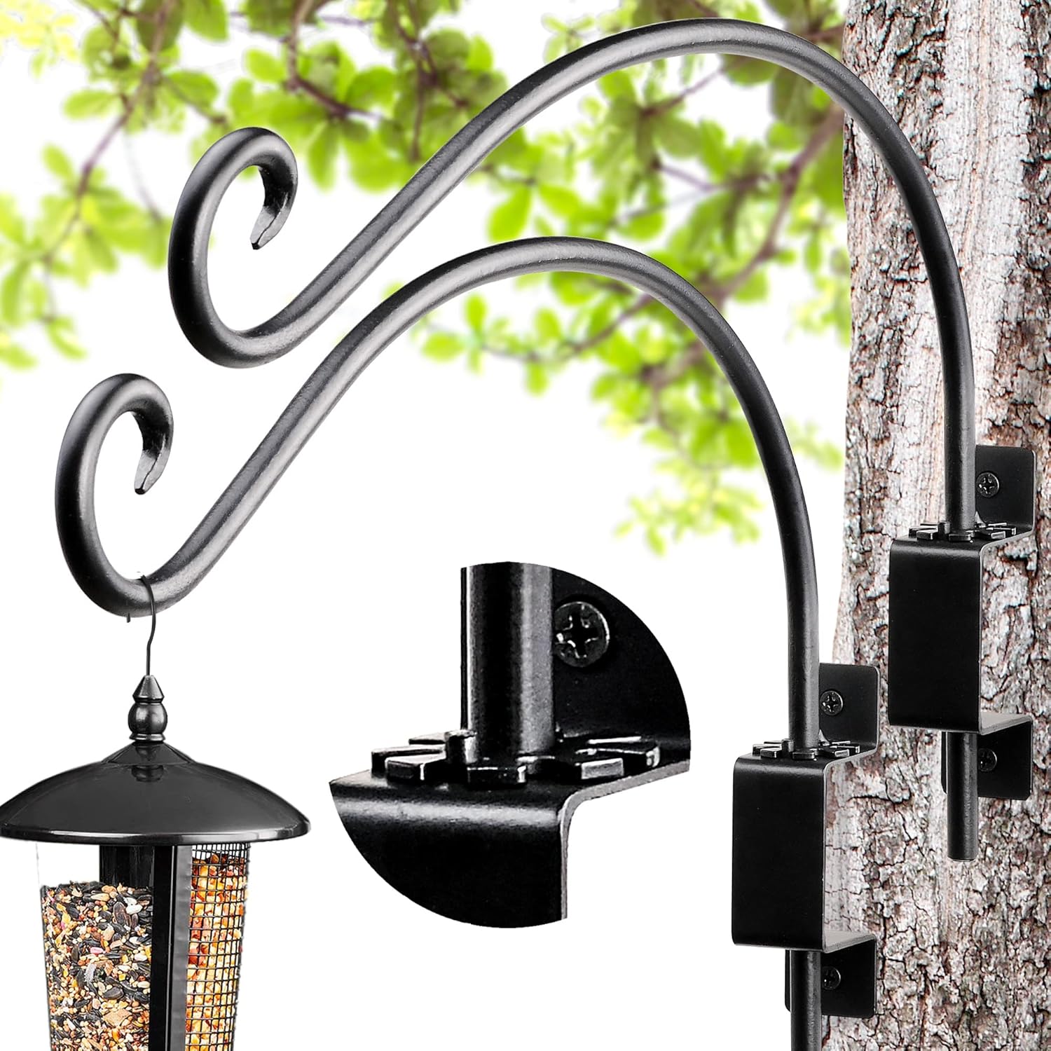 AJART Swivel Plant Hook for Outdoor Bird Feeders and More