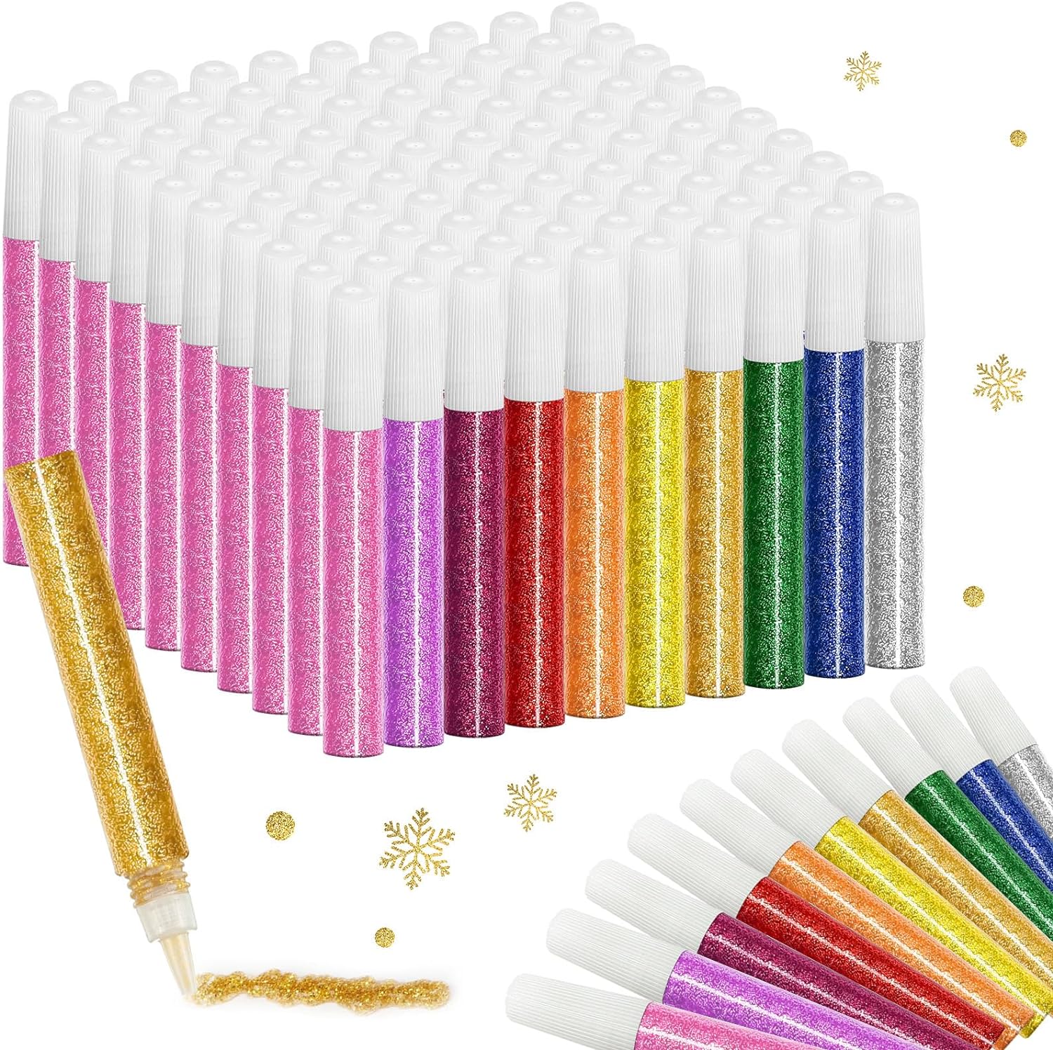 Resurhang Glitter Glue Pens Bulk for Creative Arts and Crafts