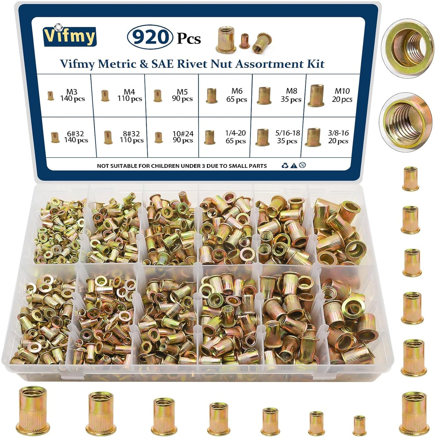 Metric & SAE Rivet Nut Assortment Kit for Versatile Applications