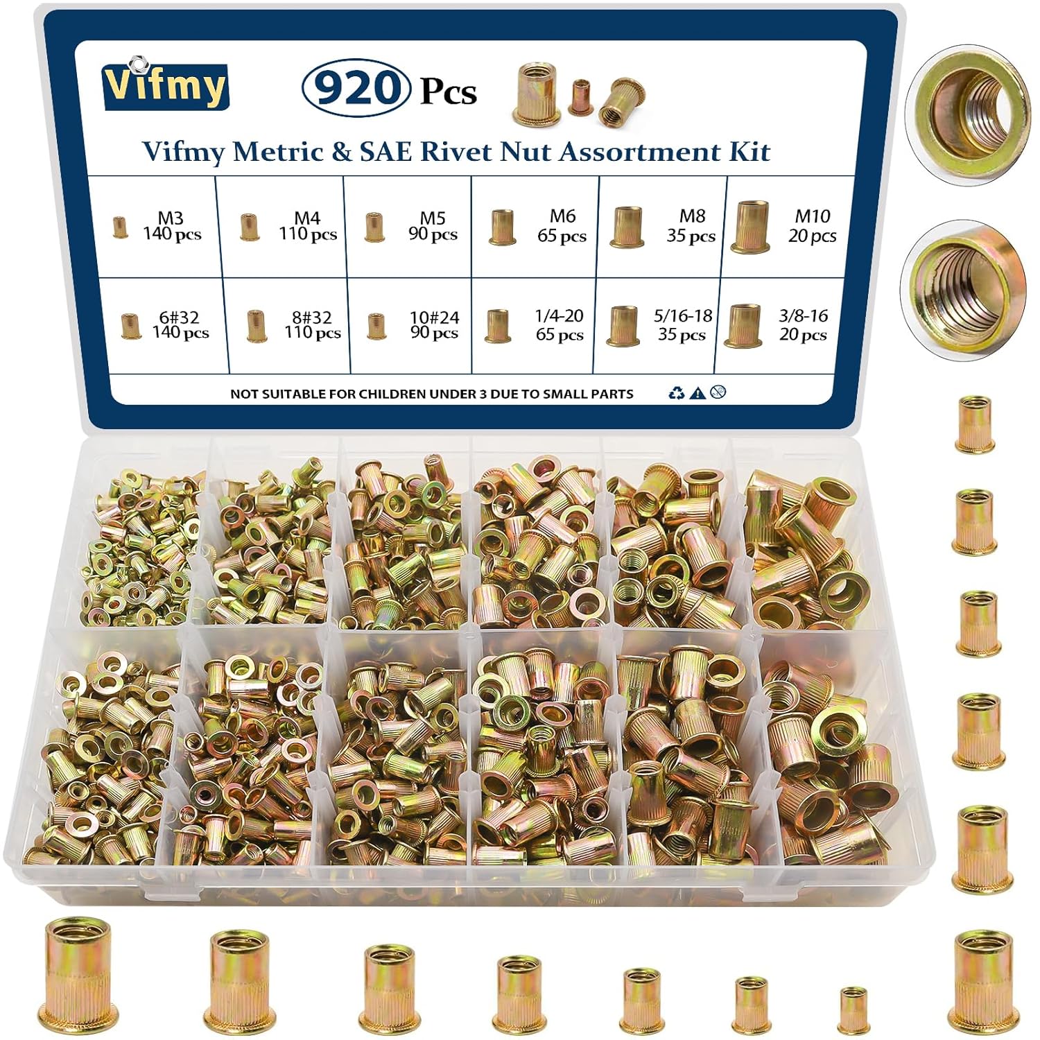 Metric & SAE Rivet Nut Assortment Kit for Versatile Applications