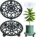 14 in Rolling Plant Stand with Wheels 2-Pack - Heavy Duty Plant