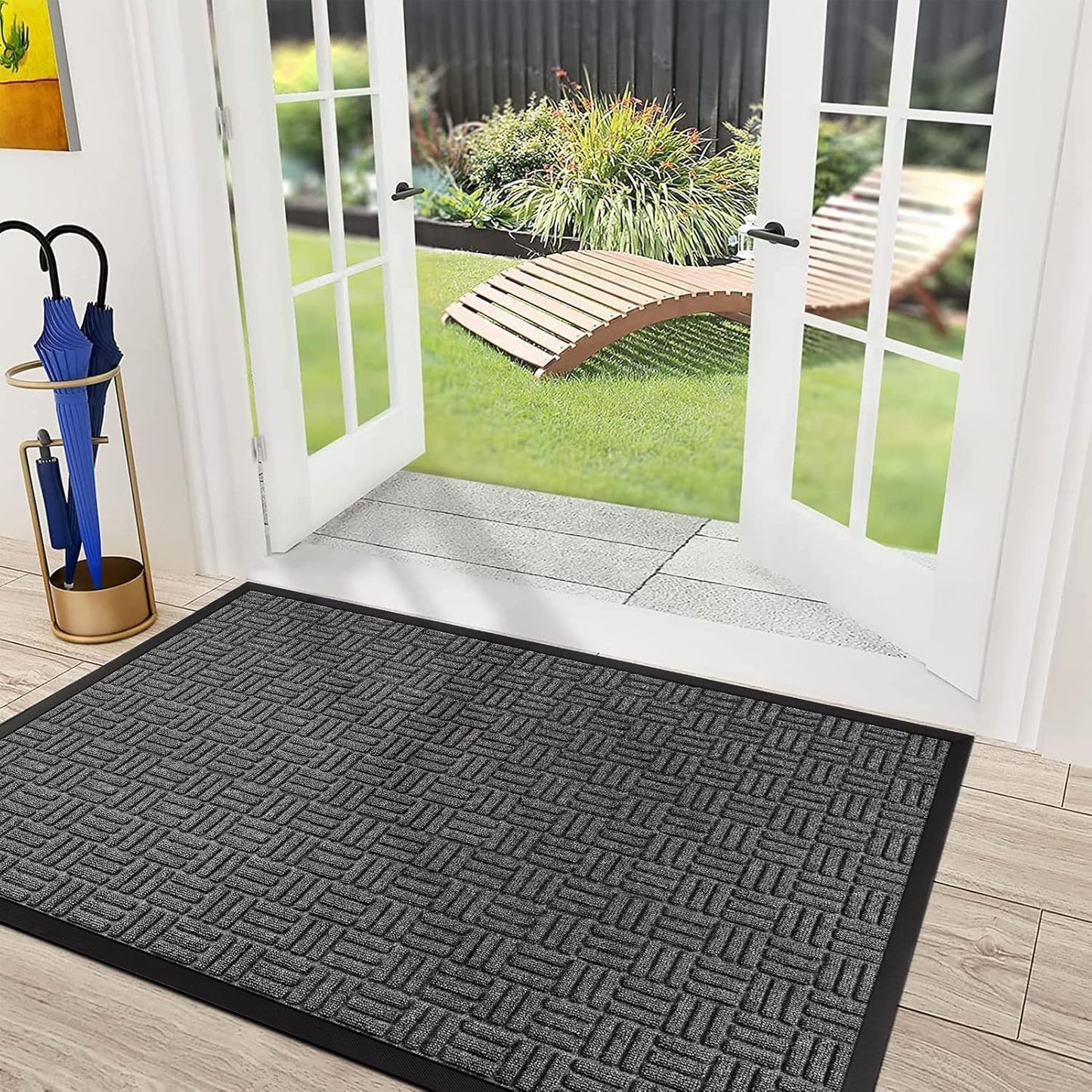 Mibao Heavy Duty Welcome Mat for Outdoor Indoor Use, 73in x 46