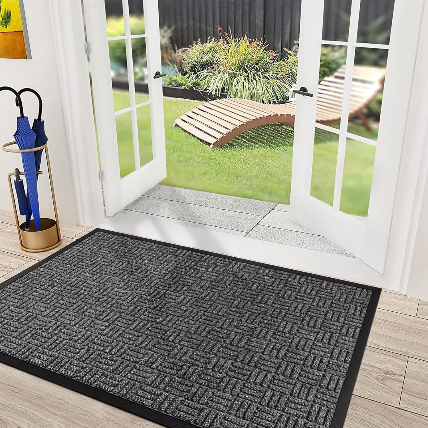 Mibao Heavy Duty Welcome Mat for Outdoor Indoor Use, 73in x 46