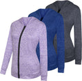 Womens Dry-Fit 3-Pack Quarter Zip & Full Zip Workout Jackets
