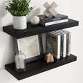 Floating Shelves for Wall with Invisible Brackets - Oak 24in Set of 2
