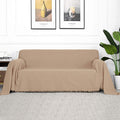 Sectional Sofa Covers for 2 Cushion Couch - Geometrical Khaki