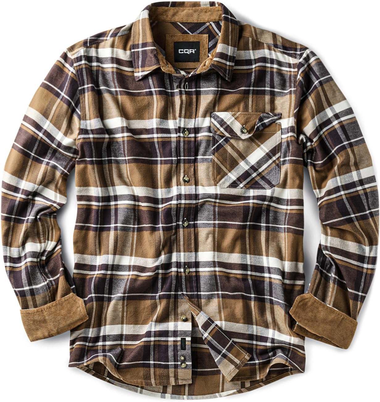 CQR Men's Cotton Flannel Shirts for Casual Outdoor Wear
