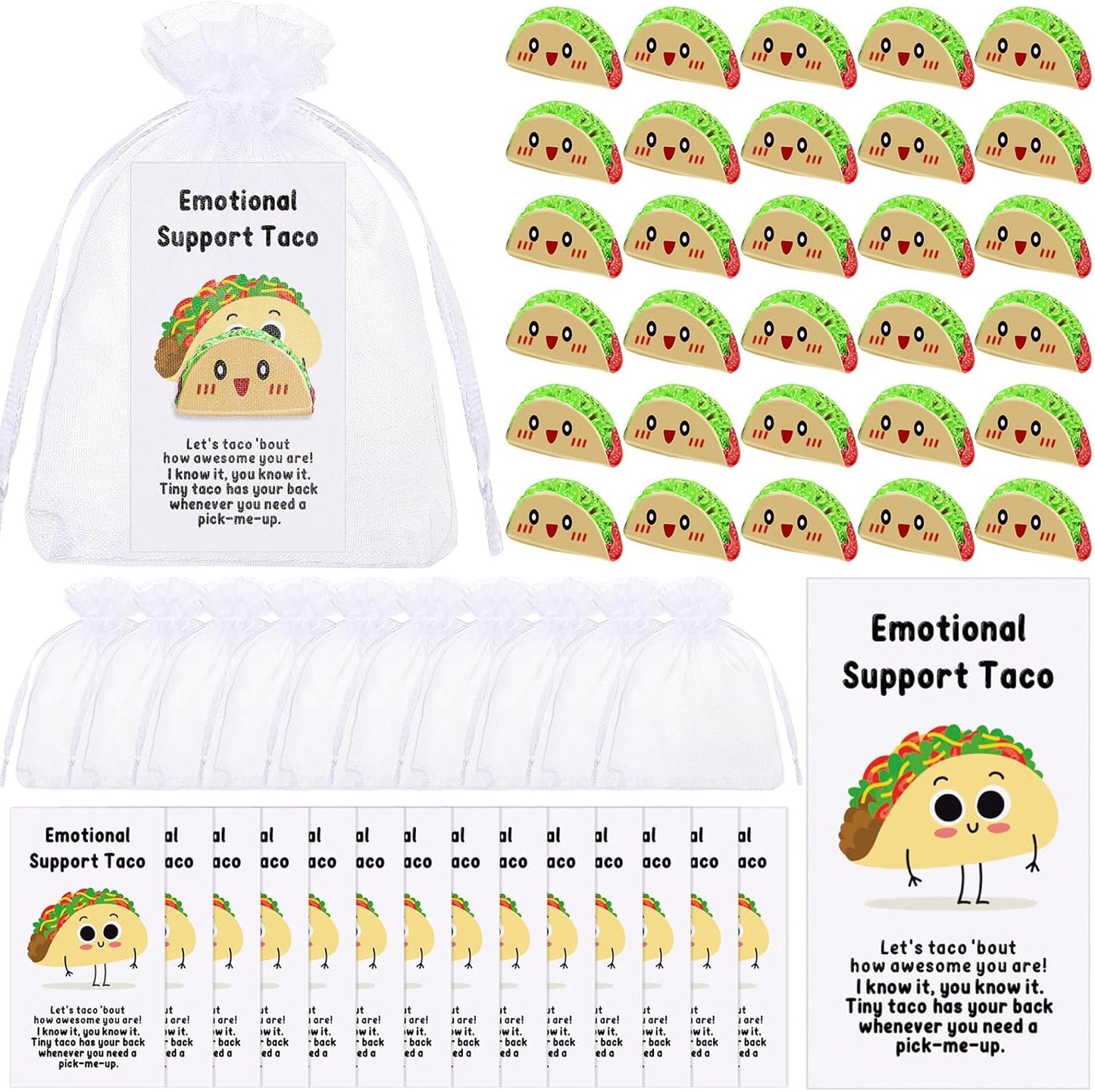 Huwena 100 Emotional Positive Resin Taco Gifts for Teams