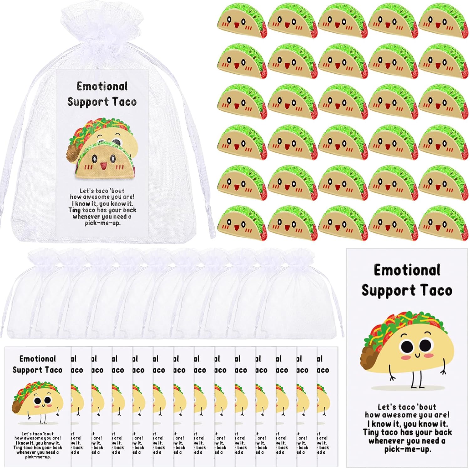 Huwena 100 Emotional Positive Resin Taco Gifts for Teams